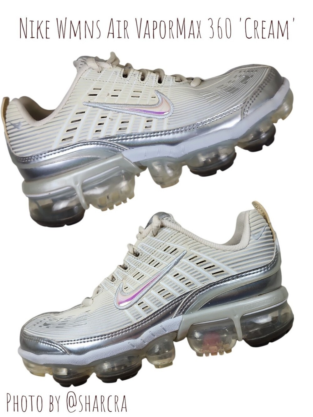 Nike Women's Air VaporMax 360 Cream CK2719 200 Athletic Lace-up Sneaker 6.5